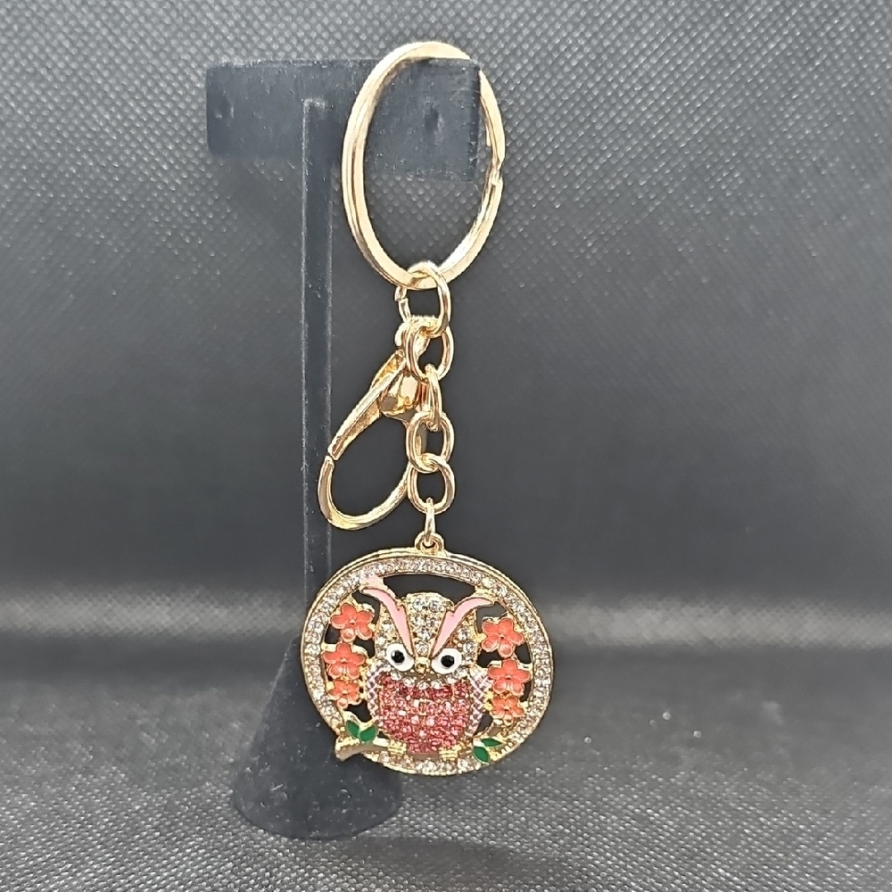 Gold and Red Owl Keychain - Picture 1 of 6